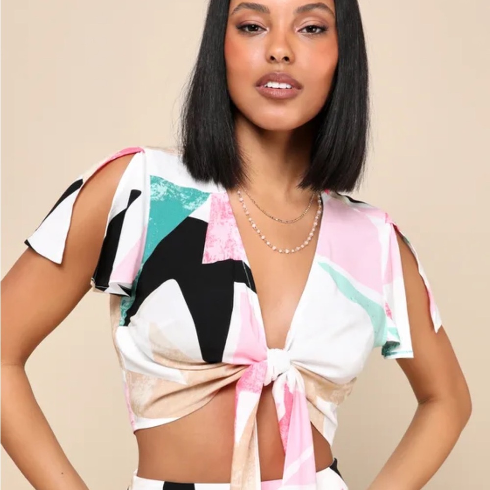 Lulu's Multicolor Geometric Maxi Dress - Picture 2 of 5